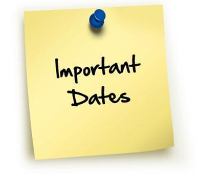 Important Dates post it note 