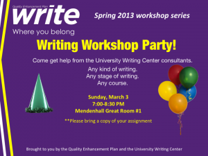 Writing Workshop Party