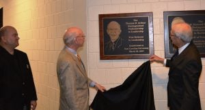 (l-r) Aneil Mishra, Thomas D. Arthur Distinguished Professor in Leadership; Thomas D. Arthur and Stan Eakins, ECU College of Business Dean