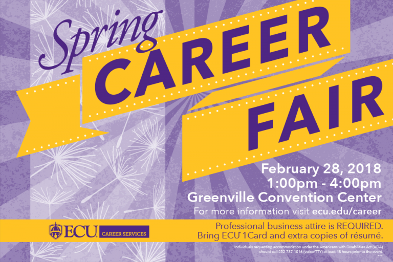 SAVE THE DATE Feb 28th Spring Career Fair College of Business News ECU