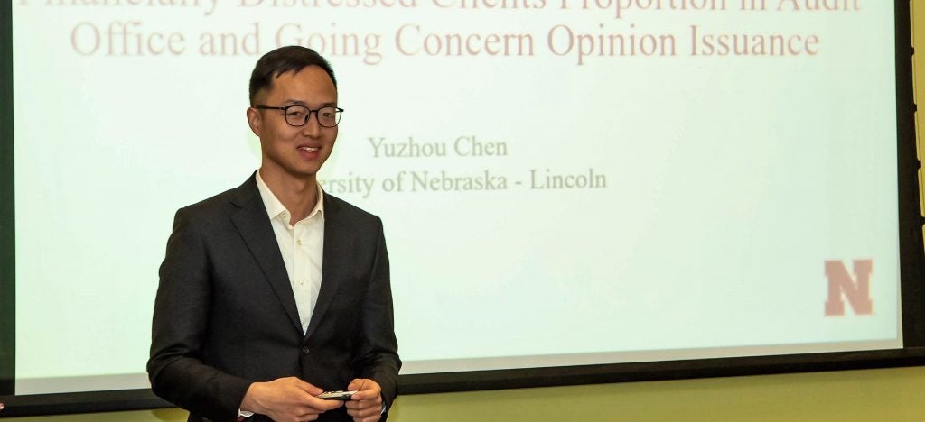 Yuzhou Chen speak to ECU's accounting department