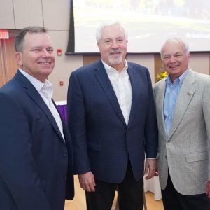 COB Deans Schwager, Niswander and Eakins at COB awards ceremony