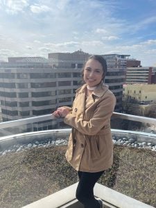 Evelyn Gonzalez on a rooftop in Washington DC