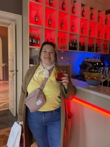 ECU Student Andrea ONeill enjoys a Campari drink while on study abroad in Italy.