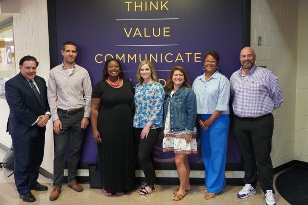 Pictured, from left to right, are XX, Maximillian Stallkamp, Nikki Chappell, Abbey Cash, Leah Grubb, Tilwanda Steinberg and Matthew Slate